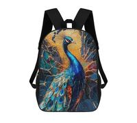 sinyumoney Elegant Peacock School Backpack Secondary Causal Travel High School Bags for Campus Outdoor Travel Sports 17inch