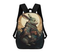 sinyumoney Elegant Rabbit Art Print-1 School Backpack Secondary Causal Travel High School Bags for Camping Outdoor Adventures And Daily Travel 17inch