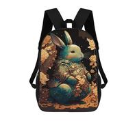 sinyumoney Elegant Rabbit Art Print-2 School Bags Large Water Resistant Laptop Backpack - Perfect for Travel, Work And Daily Use 17inch