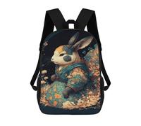 sinyumoney Elegant Rabbit Art Print School Backpack Business Laptop Rucksack Bag Unisex Casual Daypack for Men, Women & Teenage Boys 17inch