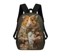 sinyumoney Elegant Suit Cute Hamster School Bag 3D Printed 17inch Backpacks Fashion Kids School Backpack Rucksacks for Boys Elementary And Middle School Students