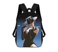 sinyumoney Elegant Woman with Sword And Hat Backpack School Fashion Stationery Backpack Waterproof Casual Daypacks for Campus Outdoor Travel Sports 17inch