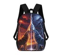 sinyumoney Elemental Wolves Howling at The Sky Backpack School Water Resistant Computer Rucksack for Boys/Girls/Teenagers 17inch