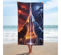 sinyumoney Elemental Wolves Howling at The Sky Towels Bathroom Extra Large Beach Towel Super Soft Hotel Quality 130cm*80cm