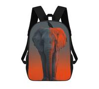sinyumoney Elephant And Crow with Orange Overlay Rucksack Water Resistant Travel Backpack Computer Bag for Men, Women & Teenage Boys 17inch