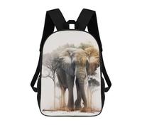 sinyumoney Elephant Animal Sunset Children's Backpacks School Backpack 3D Printed for Kids Travel Rucksacks Book Bags Kids 17inch School Bag