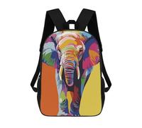sinyumoney Elephant Art 3D Printed Children's School Backpack for Kids High Capacity Travel Rucksacks Book Bags Kids School Bag Back Pack 17inch