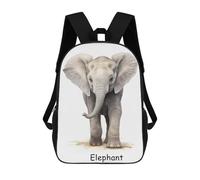 sinyumoney Elephant Baby Art Cute School Bag Backpack Teen Schoolbag 3D Printing Adjustable Schoolbag Fashion Pocket Bag for Kids Boys Girls Students And Teenagers Fans 17inch