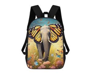 sinyumoney Elephant Butterfly Dreamscape Backpack School Bag Work Business College School for Men/Women 17inch