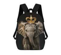 sinyumoney Elephant Cute King Backpacks 3D Printed Kids School Backpack Outdoor Casual Daypack Fashion Casual Children Backpacks Cute Travel Bags 17inch