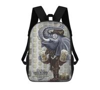 sinyumoney Elephant Enjoy Craft Beer Backpacks Kids Student Schoolbag,3D Printed Backpacks,Elementary And Middle School Students Backpacks for Boys Girls 17inch