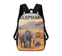 sinyumoney Elephant Family in Savanna Backpacks Kids School Backpack School Bag 3D Printed School Bag for Boys Elementary And Middle School Students 17inch