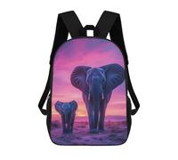 sinyumoney Elephant Family Sunset School Backpack Lightweight Airport College Students Back Pack- Perfect for Travel, Work And Daily Use 17inch