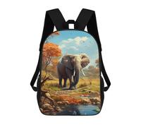 sinyumoney Elephant in Autumn Forest School Backpack Fashion Stationery Backpack Waterproof Casual Daypacks for Camping Outdoor Adventures And Daily Travel 17inch
