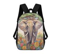 sinyumoney Elephant in Bloom Nature's Majesty School Backpack High Secondary School Bags Casual Backpack for Girl, Teen Girls 17inch