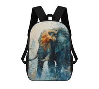 sinyumoney Elephant in Blue Forest 3D Printed Children's School Backpack for Kids High Capacity Travel Rucksacks Book Bags Kids School Bag Back Pack 17inch