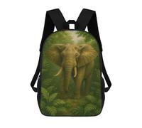sinyumoney Elephant in Lush Green Jungle School Bags School Secondary High School College Backpack Travel for Girl, Teen Girls 17inch
