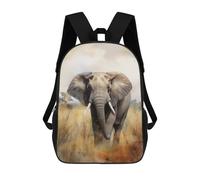sinyumoney Elephant in Savanna Watercolor Children's Backpacks School Backpack 3D Printed for Kids Travel Rucksacks Book Bags Kids 17inch School Bag