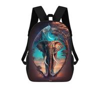 sinyumoney Elephant Magic Kingdom Backpacks Kids School Backpack School Bag 3D Printed School Bag for Boys Elementary And Middle School Students 17inch