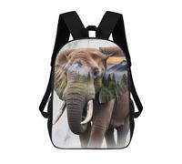 sinyumoney Elephant Nature Double Exposure Portrait Backpack School Bag School Secondary High School College Backpack Travel for Teenage Girls Boys Women Men 17inch