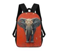 sinyumoney Elephant on Red Wall Children's 17 Inch School Backpack 3D Printed Casual Daypacks for Kids Travel Rucksacks Book Bags Kids School Bag