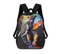 sinyumoney Elephant Popart Painting Children's School Backpack Fashion Casual 17inch 3D Printed School Bags Boy School Backpack Large Backpack