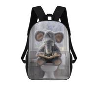sinyumoney Elephant Reading on Toilet Backpack School Bag Lightweight Airport College Students Back Pack for Teenage Girls Boys Women Men 17inch