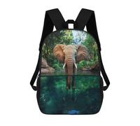 sinyumoney Elephant Reflection in Amazon Rainforest 17inch School Bag 3D Printed Children's School Backpack Casual Fashion Travel Backpacks for Kids School Students