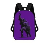 sinyumoney Elephant Silhouette - Majestic Strength on Purple School Backpack Large Lightweight Casual Backpack for Girls Boys Teenage 17inch
