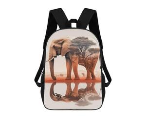 sinyumoney Elephant Sunset Animal Backpack School Business Durable Laptop Bag for Camping Outdoor Adventures And Daily Travel 17inch