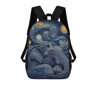 sinyumoney Elephant Under Starry Night 3D Printed School Backpack Casual Children's Backpacks 3D Printed School Bag for Boys Elementary And Middle 17inch