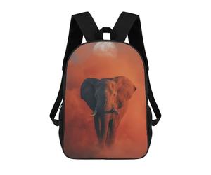 sinyumoney Elephant Under The Moon in Orange Haze Rucksack Lightweight Airport College Students Back Pack for Girls Boys Teenage 17inch