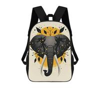 sinyumoney Elephant Vector Portrait with Golden Abstract Circle Backpack School Bag Business Laptop Rucksack Bag Unisex Casual Daypack for Teenage Girls Boys Women Men 17inch