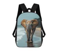 sinyumoney Elephant Walking on A Beach School Backpack Lightweight Schoolbag Dayback Bookbag College for Men, Women & Teenage Boys 17inch