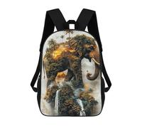 sinyumoney Elephants Sacred Domain School Backpack 3D Printed School Bags Boys Girls Laptop Backpack for Kids/Students/Adults 17inch