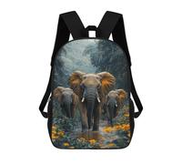 sinyumoney Elephants Walking through Jungle Stream Children's 17 Inch School Backpack 3D Printed Cool Knapsack for Kids Travel Rucksacks Book Bags Kids School Bag