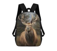 sinyumoney Elk in Forest Painting School Bags Large Water Resistant Laptop Backpack - Perfect for Travel, Work And Daily Use 17inch
