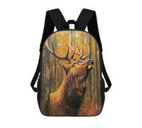 sinyumoney Elk Painting Forest Scene School Backpack Water Resistant Travel Backpack Computer Bag for Men, Women & Teenage Boys 17inch