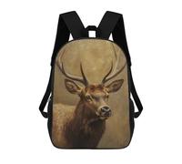 sinyumoney Elk Portrait Wildlife Art Print Backpack School Lightweight Airport College Students Back Pack for Girl, Teen Girls 17inch