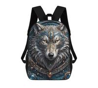 sinyumoney Emerald King Wolf School Backpack Schoolbags For Girls Boys Backpack With Pocket Fashion School Bag Kids Backpack 17inch