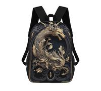 sinyumoney Emperor Golden Dragon Art Backpack School Daypacks Business Backpack Water Resistant Bookbag for Men, Women & Teenage Boys 17inch