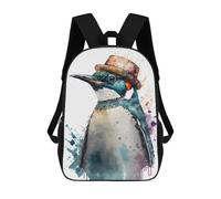 sinyumoney Emperor Penguin Watercolor Backpack School Bag Rucksack Casual Daypacks School Work Travel Bag for Men, Women & Teenage Boys 17inch