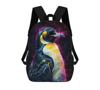 sinyumoney Emperor Penguin Watercolor Backpacks Kids School Backpack School Bag 3D Printed School Bag for Boys Elementary And Middle School Students 17inch