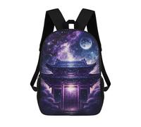 sinyumoney Enchanted Asian Gateway 3D Printed 17 Inch School Backpack Casual Children's Backpacks 3D Printed for Boys Elementary And Middle
