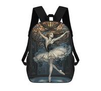 sinyumoney Enchanted Ballerina Dance Fantasy Children's Backpacks 17inch School Backpack 3D Printed Bag Bookbag for Kids Travel Rucksacks Boy Girl Book Bags Kids School Bag