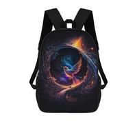 sinyumoney Enchanted Bird in Cosmic Ring Rucksacks 3D Printed Children Backpacks Fashion Casual Daypack Cute Travel Bags Outdoor Casual Daypack for Boy And Girl 17inch