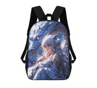 sinyumoney Enchanted Bond Elven Maiden And Mystic Dragon School Backpack School Bags for Girls Boys Backpack with Pocket Fashion School Bag Kids Backpack 17inch