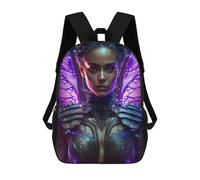 sinyumoney Enchanted Butterfly Armor Fantasy Art 3D Printed Children's School Backpack for Kids High Capacity Travel Rucksacks Book Bags Kids School Bag Back Pack 17inch