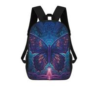 sinyumoney Enchanted Butterfly Artwork Backpack Kids School Bag Boys Cartoon 3D Print Students Schoolbag Laptop Daypack for Boys Girls 17inch