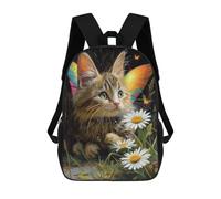 sinyumoney Enchanted Butterfly Cat Garden Backpack School Bag Computer Rucksack for School/Work/Travel for Camping Outdoor Adventures And Daily Travel 17inch